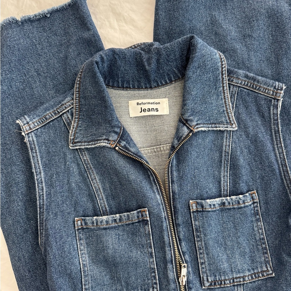 Reformation Blue Denim Women Jeans Overalls